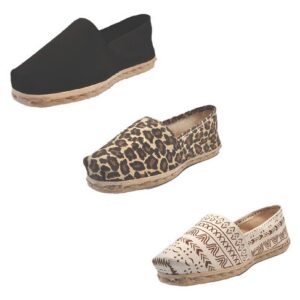 Tripack Alpargata Negro, Animal Print Y Crudo Étnico