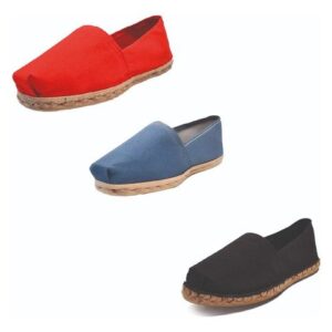 Tripack Alpargata Rojo, Mezclilla Y Negro Refuerzo Goma
