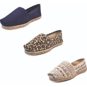 Tripack Alpargata Azul Marino, Animal Print Y Crudo Étnico