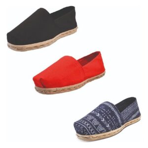 Tripack Alpargata Negro, Rojo Y Azul Étnico