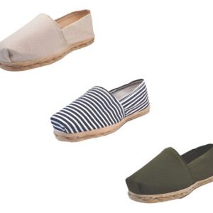 Tripack Alpargata Crudo, Ray Azul/blanco Y Verde Militar