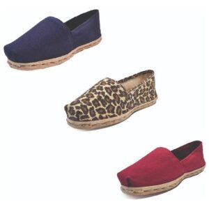 Tripack Alpargata Azul Marino, Animal Print Y Burdeo