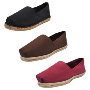 Tripack Alpargata Negro Goma, Café Y Burdeo