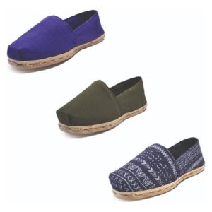 Tripack Alpargata Morado, Verde Militar Y Azul Étnico