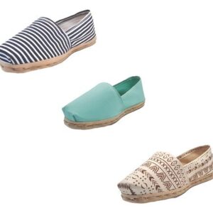 Tripack Alpargata Ray Azu/blan, Turquesa Y Crudo Étnico