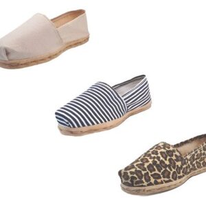 Tripack Alpargata Crudo, Ray Azul/blanco Y Animal Print