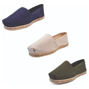 Tripack Alpargata Azul Marino, Crudo Y Verde Militar