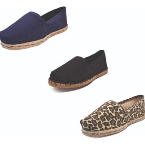 Tripack Alpargata Azul Marino, Negro Goma Y Animal Print
