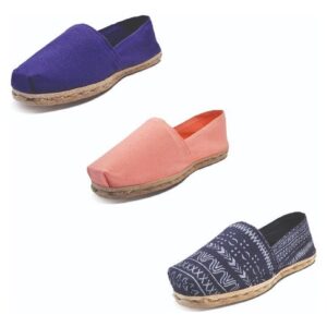 Tripack Alpargata Morado, Coral Y Azul Étnico