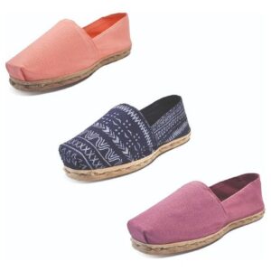 Tripack Alpargata Coral, Azul Étnico Y Jacarandá