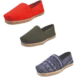 Tripack Alpargata Rojo, Verde Militar Y Azul Étnico
