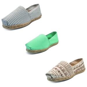 Tripack Alpargata Ray Gr/blan, Turquesa Y Crudo Étnico