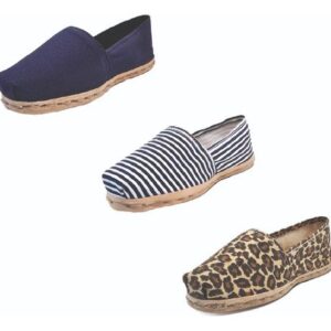 Tripack Alpargata Azul Marino, Ray Azul/blanc Y Animal Print