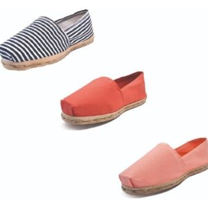 Tripack Alpargata Ray Azu/blan, Terracota Y Coral
