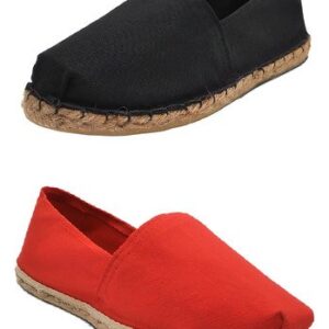 Pack Alpargata Rojo - Negro Refuerzo De Goma