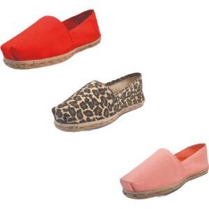 Tripack Alpargata Rojo, Animal Print Y Coral