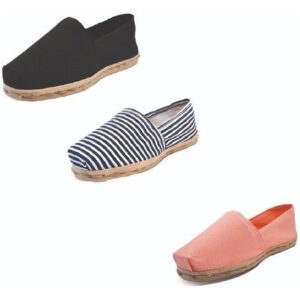 Tripack Alpargata Negro, Ray Azul/blanco Y Coral
