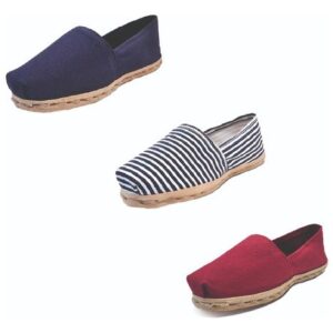 Tripack Alpargata Azul Marino, Ray Azul/blanco Y Burdeo