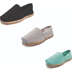 Tripack Alpargata Negro, Ray Gris/blanco Y Turquesa