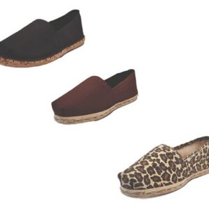 Tripack Alpargata Negro Goma, Café Y Animal Print