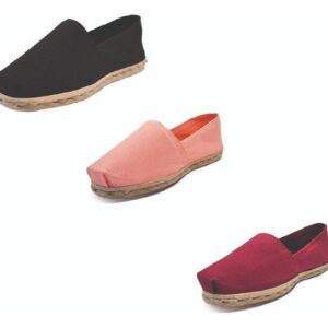 Tripack Alpargata Negro, Coral Y Burdeo