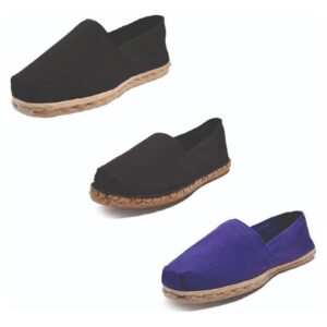 Tripack Alpargata Negro, Negro Goma Y Morado