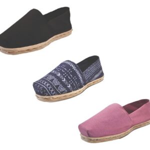 Tripack Alpargata Negro, Azul Étnico Y Jacarandá