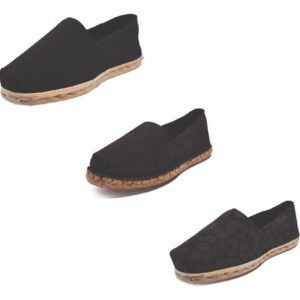 Tripack Alpargata Negro, Negro Goma Y Animal Print Negro