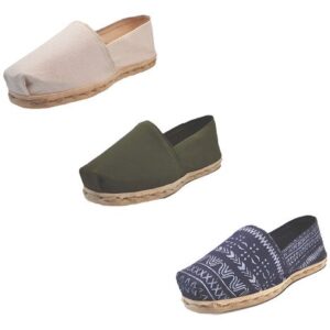 Tripack Alpargata Crudo, Verde Militar Y Azul Étnico