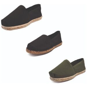 Tripack Alpargata Negro, Negro Goma Y Verde Militar