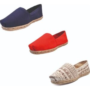 Tripack Alpargata Azul Marino, Rojo Y Crudo Étnico