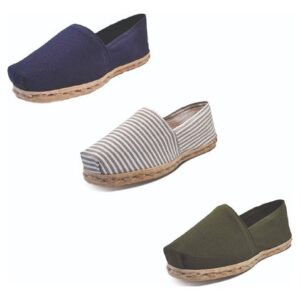 Tripack Alpargata Azul Marino, Ray Gris/blanco Y Verde Mili