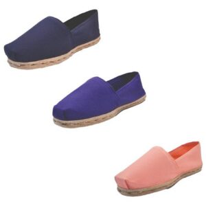 Tripack Alpargata Azul Marino, Morado Y Coral