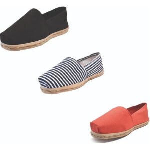 Tripack Alpargata Negro, Ray Azul/blanco Y Terracota