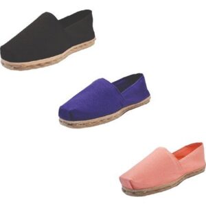 Tripack Alpargata Negro, Morado Y Coral