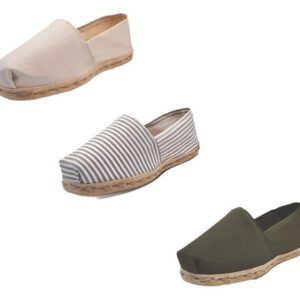 Tripack Alpargata Crudo, Ray Gris/blanco Y Verde Militar