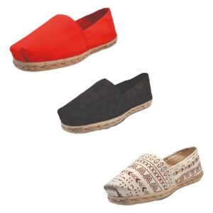 Tripack Alpargata Rojo, Animal Print Negro Y Crudo Étnico