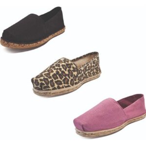 Tripack Alpargata Negro Goma, Animal Pr Y Jacarandá