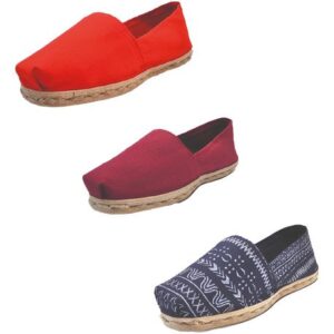 Tripack Alpargata Rojo, Burdeo Y Azul Étnico