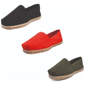 Tripack Alpargata Negro, Rojo Y Verde Militar