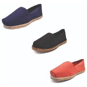 Tripack Alpargata Azul Marino, Negro Goma Y Terracota