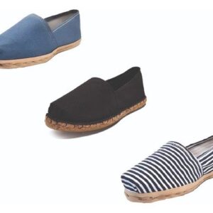 Tripack Alpargata Mezclilla, Negro Goma Y Ray Azul/blanco