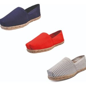 Tripack Alpargata Azul Marino, Rojo Y Ray Gris/blanco