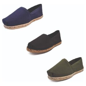 Tripack Alpargata Azul Marino, Negro Goma Y Verde Militar