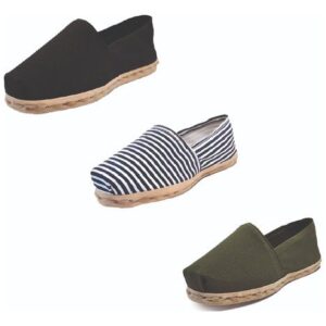 Tripack Alpargata Negro, Ray Azul/blanco Y Verde Militar