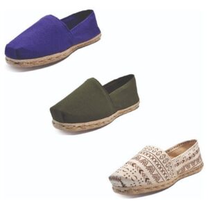 Tripack Alpargata Morado, Verde Militar Y Crudo Étnico