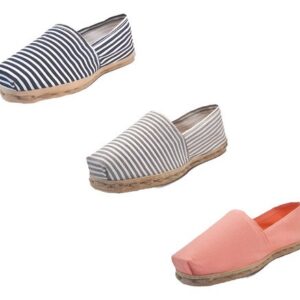 Tripack Alpargata Ray Azu/blan, Ray Gr/blan Y Coral