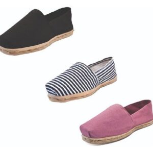 Tripack Alpargata Negro, Ray Azul/blanco Y Jacarandá
