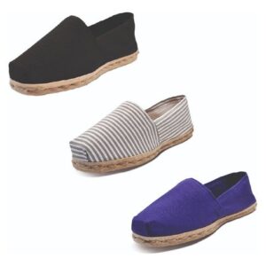 Tripack Alpargata Negro, Ray Gris/blanco Y Morado