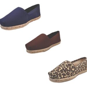 Tripack Alpargata Azul Marino, Café Y Animal Print